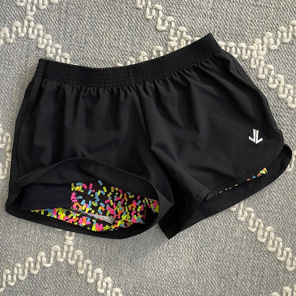 Custom Confetti Double Layer Running Shorts - image 1